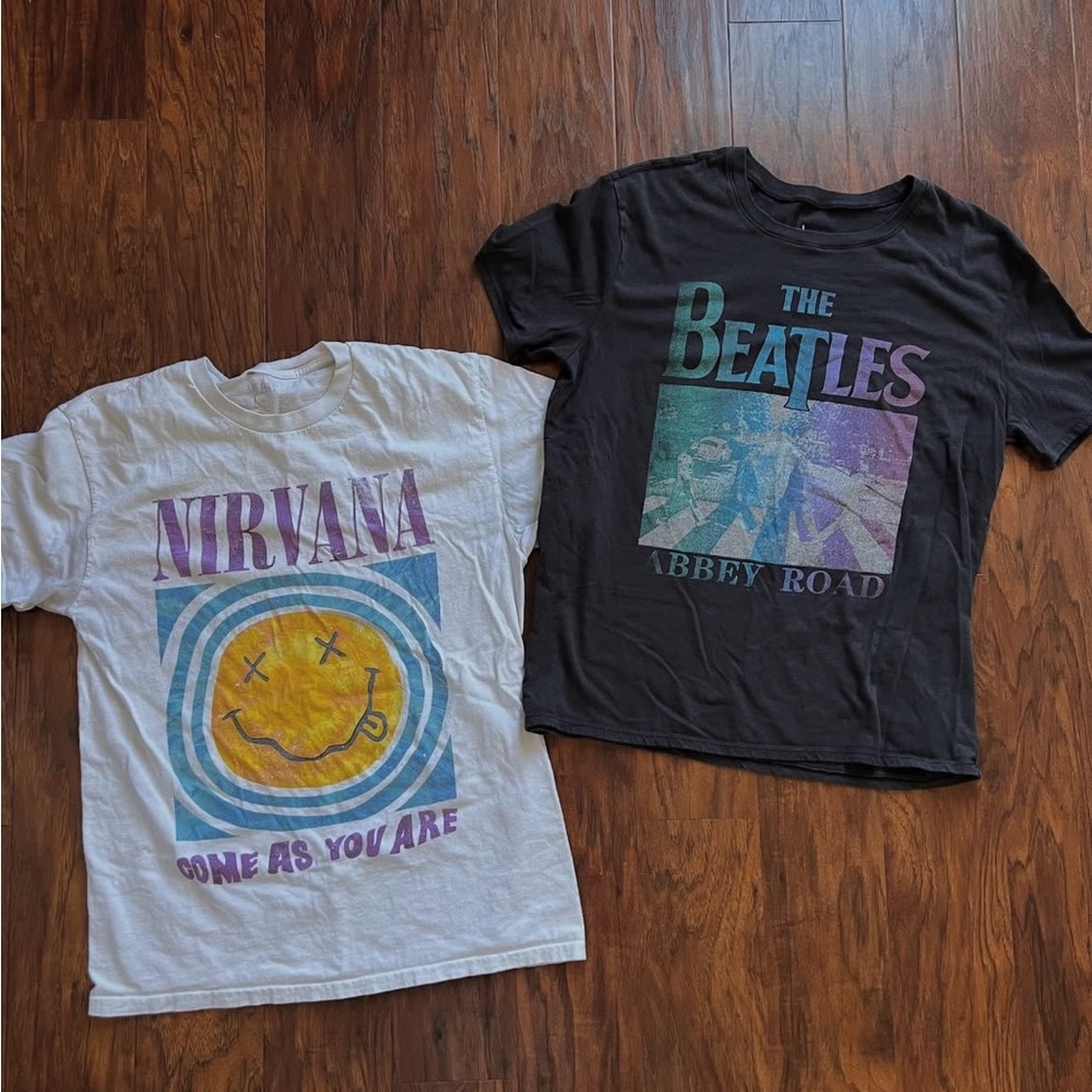 NIRVANA and Beatles Band Tees